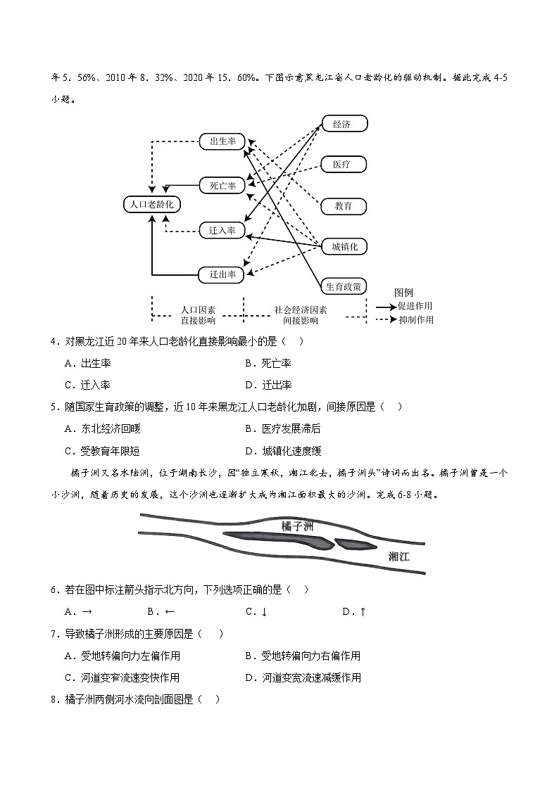 2024年高考第二次模拟考试卷：地理（全国卷老教材）（考试卷版A4）第2页