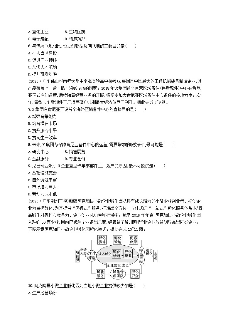 备战2025届高考地理一轮总复习课时规范练42工业区位因素及其变化02