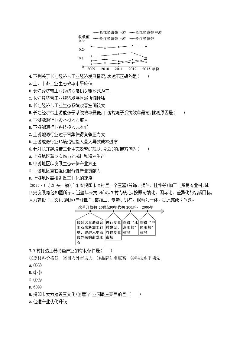 备战2025届高考地理一轮总复习课时规范练53地区产业结构变化第2页