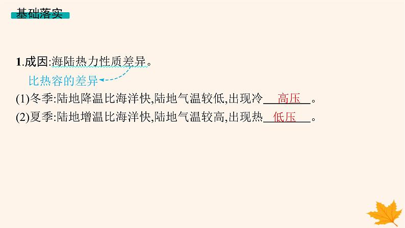 备战2025届高考地理一轮总复习第1篇自然地理第3章地球上的大气第4讲课时2海陆分布对气压带风带的影响课件第4页