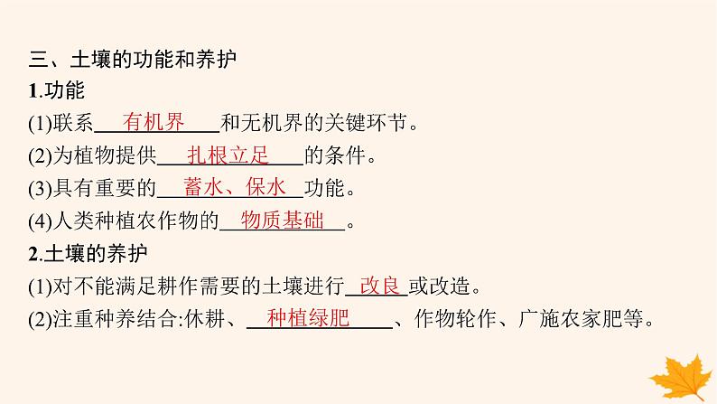 备战2025届高考地理一轮总复习第1篇自然地理第6章自然环境的整体性和差异性第1讲课时2土壤课件第8页