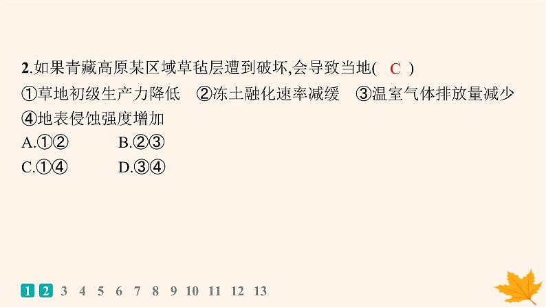 备战2025届高考地理一轮总复习第1篇自然地理第6章自然环境的整体性和差异性高考专项练课件03