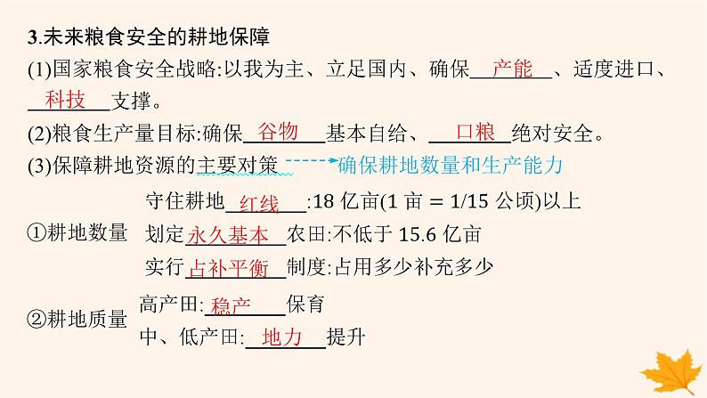 备战2025届高考地理一轮总复习第4篇资源环境与国家安全第18章资源安全与国家安全第3讲中国的耕地资源与粮食安全课件第8页