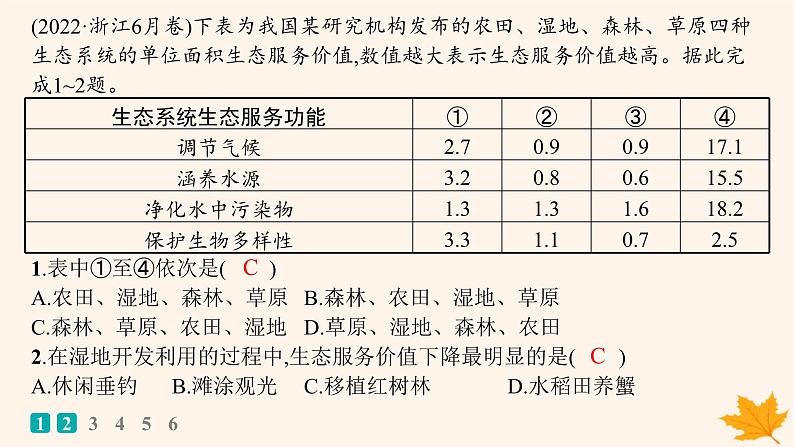 备战2025届高考地理一轮总复习第4篇资源环境与国家安全第17章自然环境与人类社会高考专项练课件02