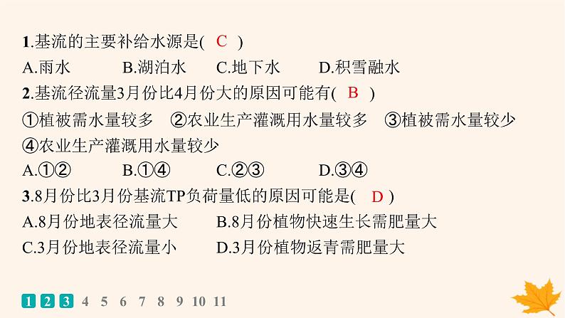 备战2025届高考地理一轮总复习第1篇自然地理第4章地球上的水课时规范练20陆地水体及其相互关系含湖泊课件03