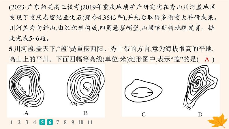 备战2025届高考地理一轮总复习第1篇自然地理第5章地表形态的塑造课时规范练28其他常见地貌课件07