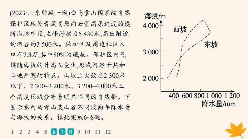 备战2025届高考地理一轮总复习第1篇自然地理第6章自然环境的整体性和差异性课时规范练32陆地地域分异规律地方性分异规律课件第8页