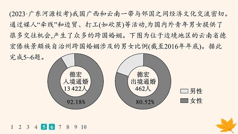 备战2025届高考地理一轮总复习第2篇人文地理第8章人口课时规范练37人口迁移课件08