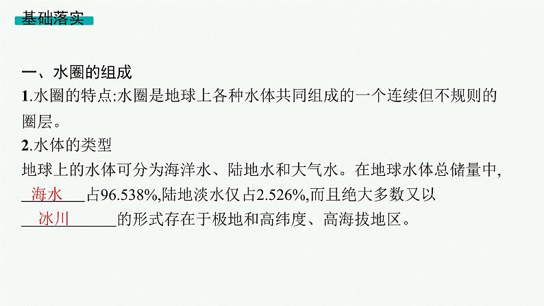 第3单元 从地球圈层看地表环境 第2节 第1讲 水圈与水循环、陆地水体及其相互关系 2025年高考地理一轮总复习课件+习题鲁教版（新高考新教材）05