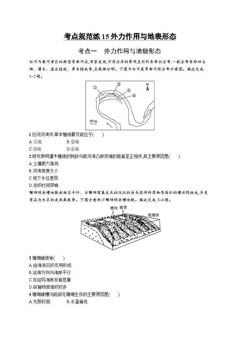 考点规范练15外力作用与地表形态第1页