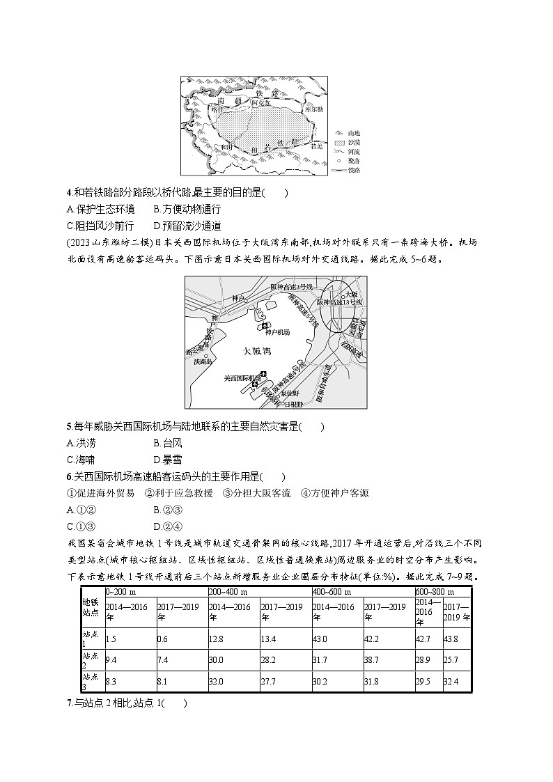 考点规范练28交通运输与区域发展第2页
