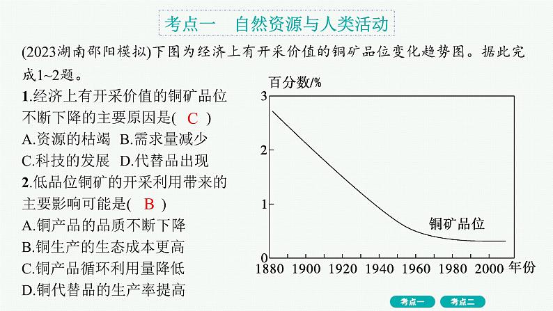 第14单元 自然资源与国家安全 第1节 自然资源与人类活动、石油与国家安全 2025年高考地理一轮总复习课件+习题鲁教版（新高考新教材）02