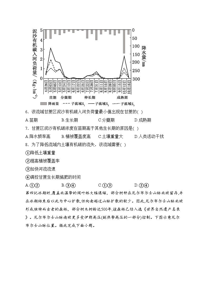 甘肃省白银市名校2024届高三下学期联合调研（二模）地理试卷(含答案)第3页