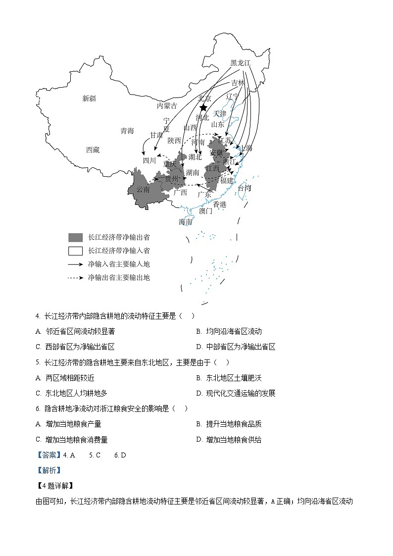 2024届福建省高考三模地理试题（原卷版+解析版）03