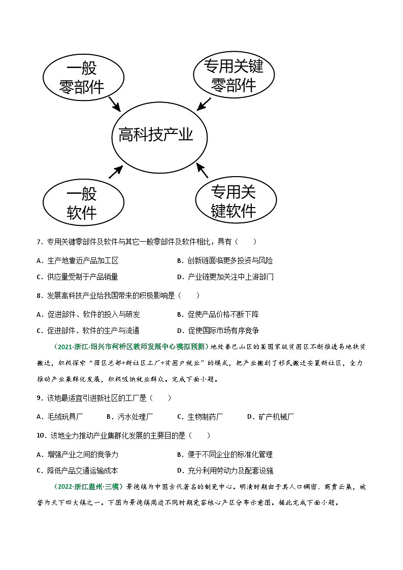 专题24 工业生产活动（精选练习）-备战高考地理一轮复习全考点精讲练（浙江专用）(原卷版）第3页