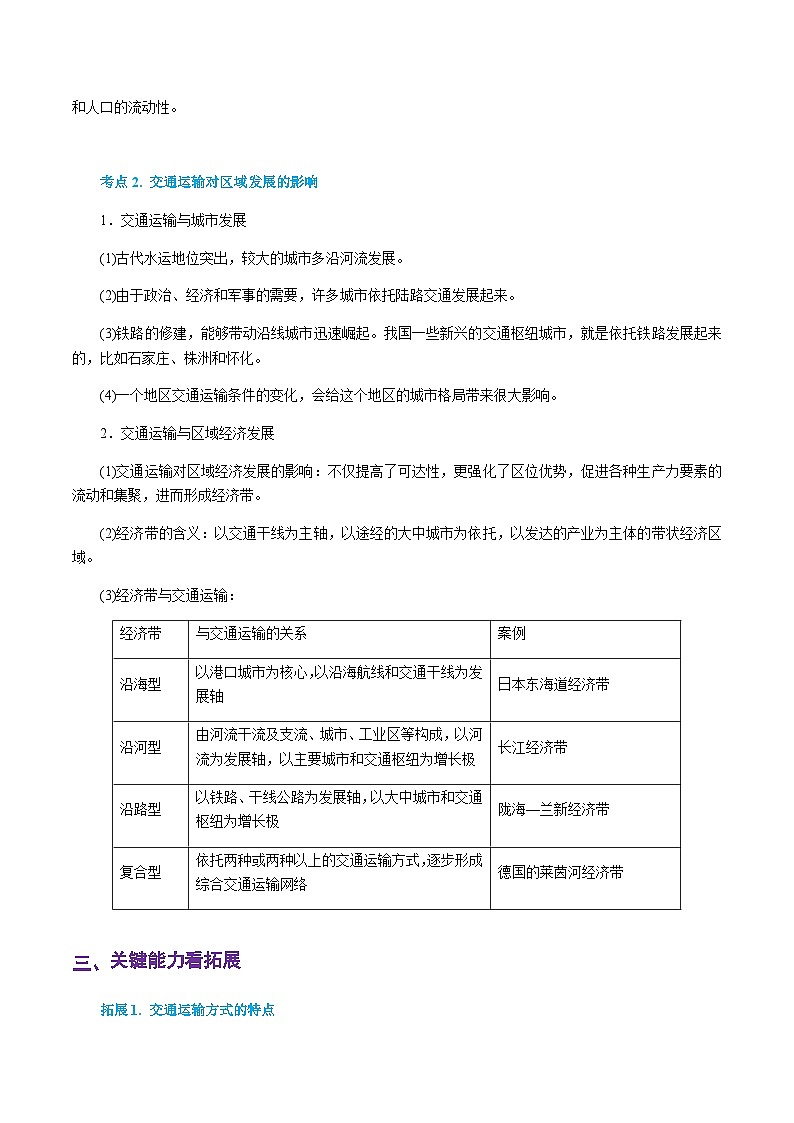 专题26  交通运输（精品讲义）-备战高考地理一轮复习全考点精讲练（浙江专用）（解析版）第2页