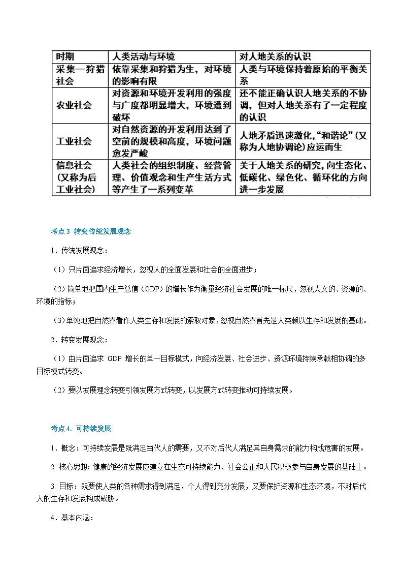 专题28  人地关系与可持续发展（精品讲义）-备战高考地理一轮复习全考点精讲练（浙江专用）（原卷版）第3页