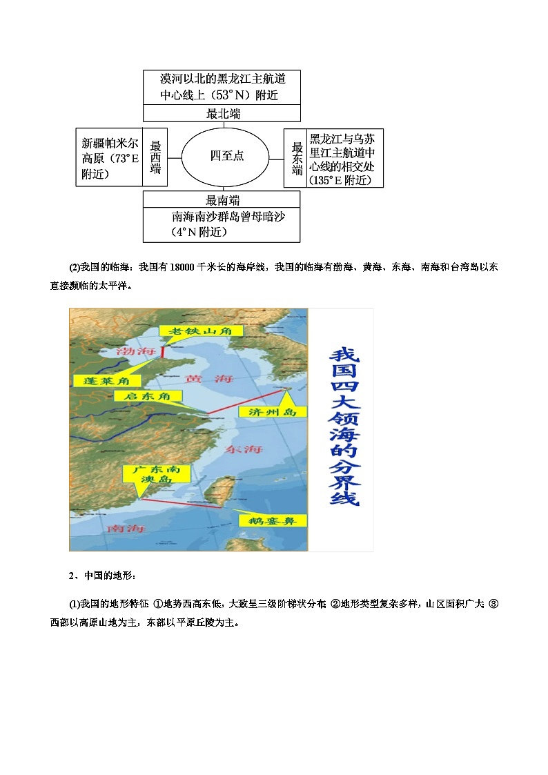 专题31  中国地理概况（精品讲义）-备战高考地理一轮复习全考点精讲练（浙江专用）（原卷版）第2页