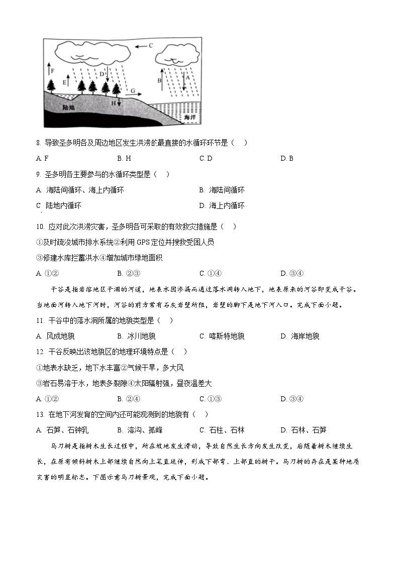 2024河南省创新联盟大联考高一下学期开学考试地理含解析03