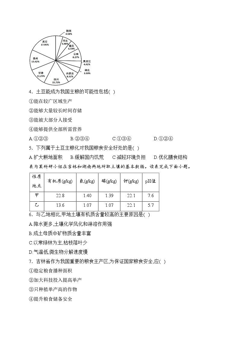 2.3 中国的耕地资源与粮食安全——高二地理人教版（2019））选择性必修3同步课时作业(含答案)第2页