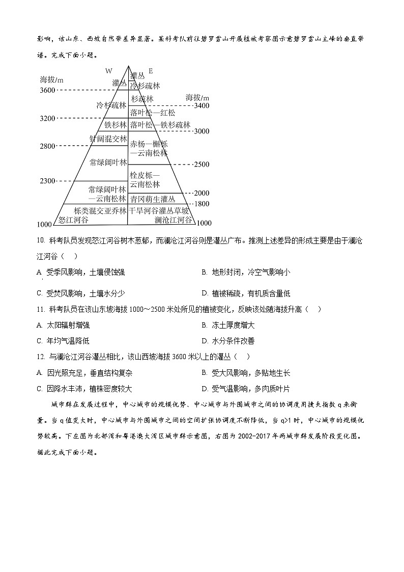 2024开远一中校高二下学期3月月考试题地理含解析03