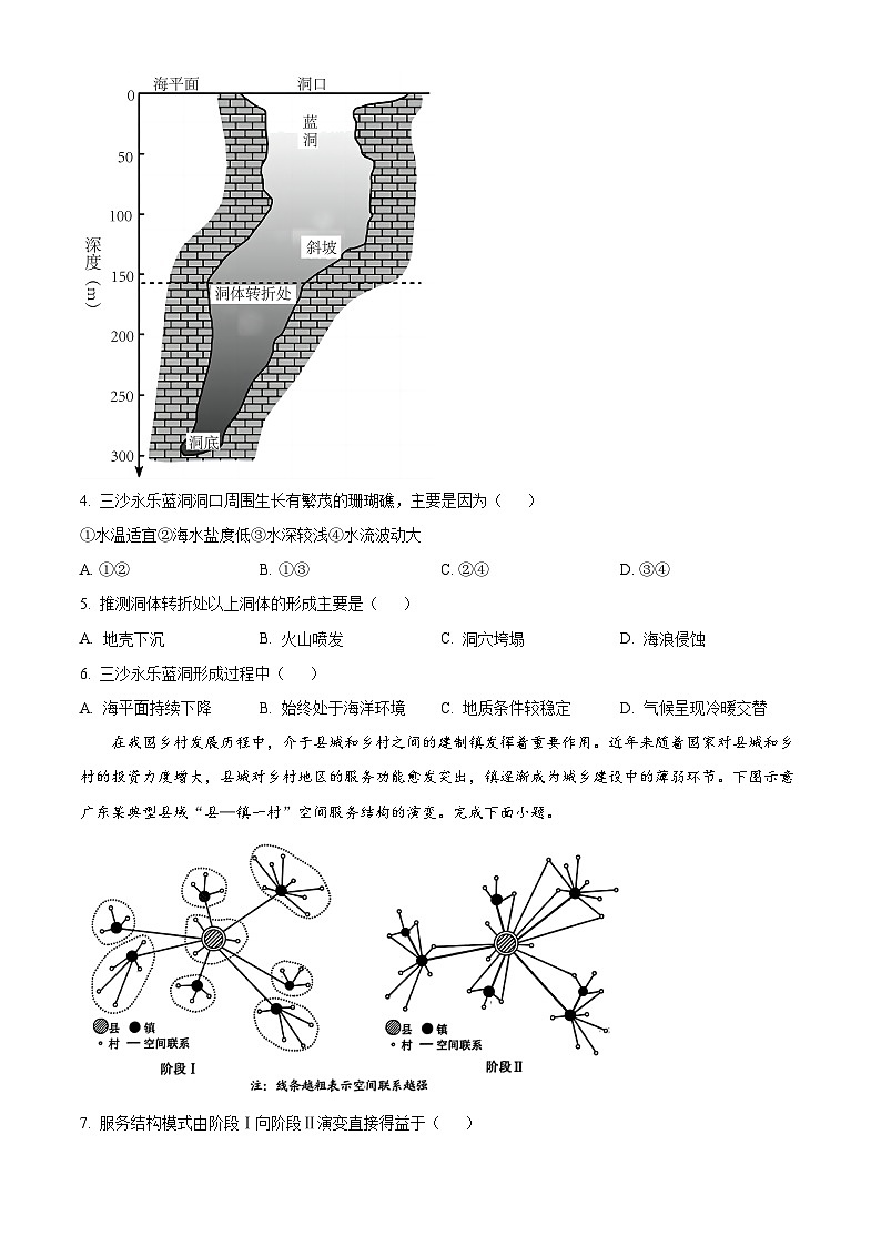 2024届陕西省西安市周至县高考第二次模拟考试地理试题（原卷版+解析版）02