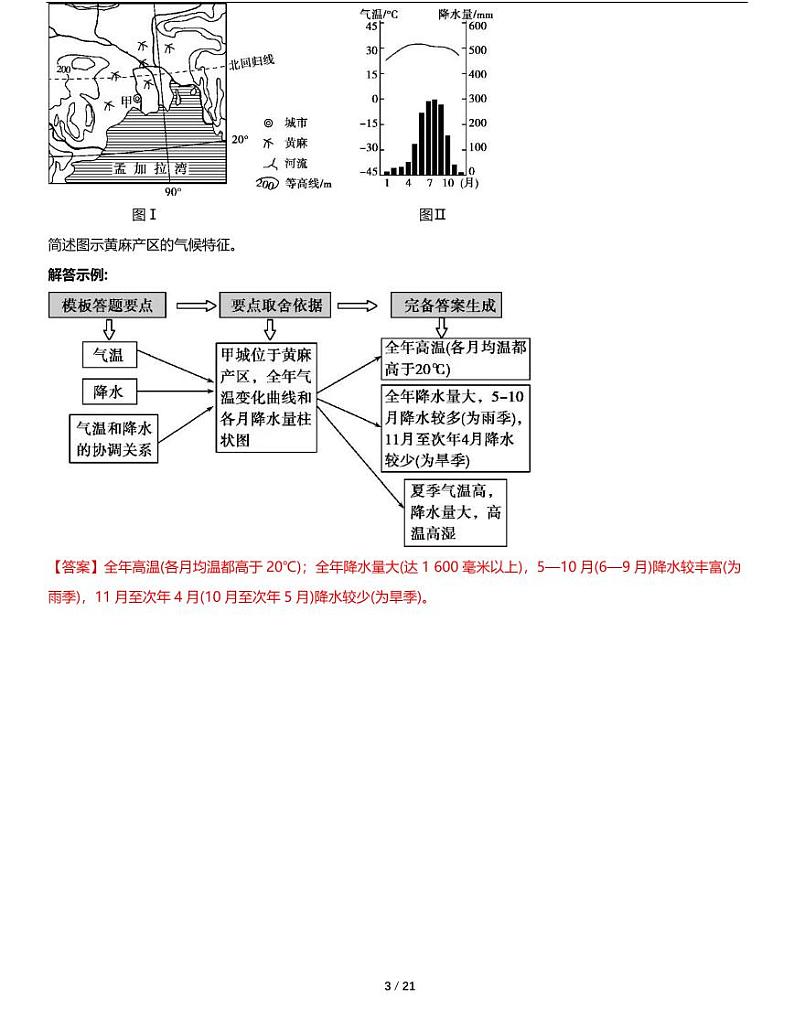 高考地理复习半小时速记高分答题模板第3页