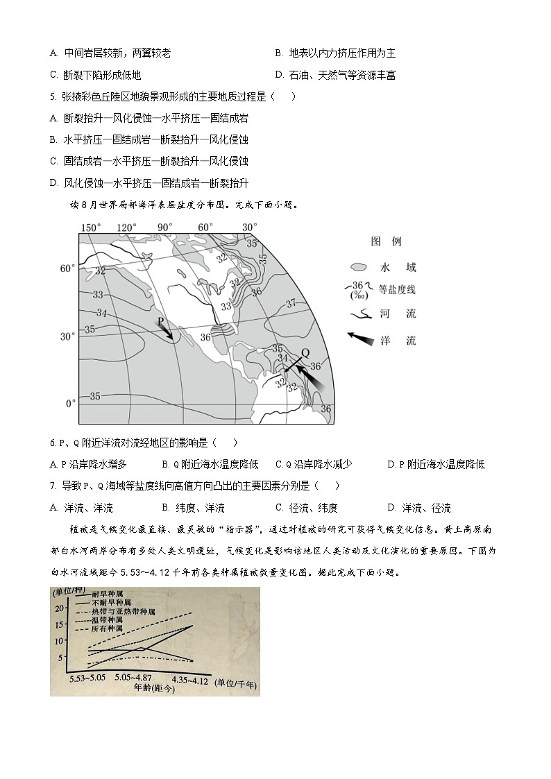 江西省部分学校2023-2024学年高二下学期第一次阶段性考试地理试题（原卷版）第2页