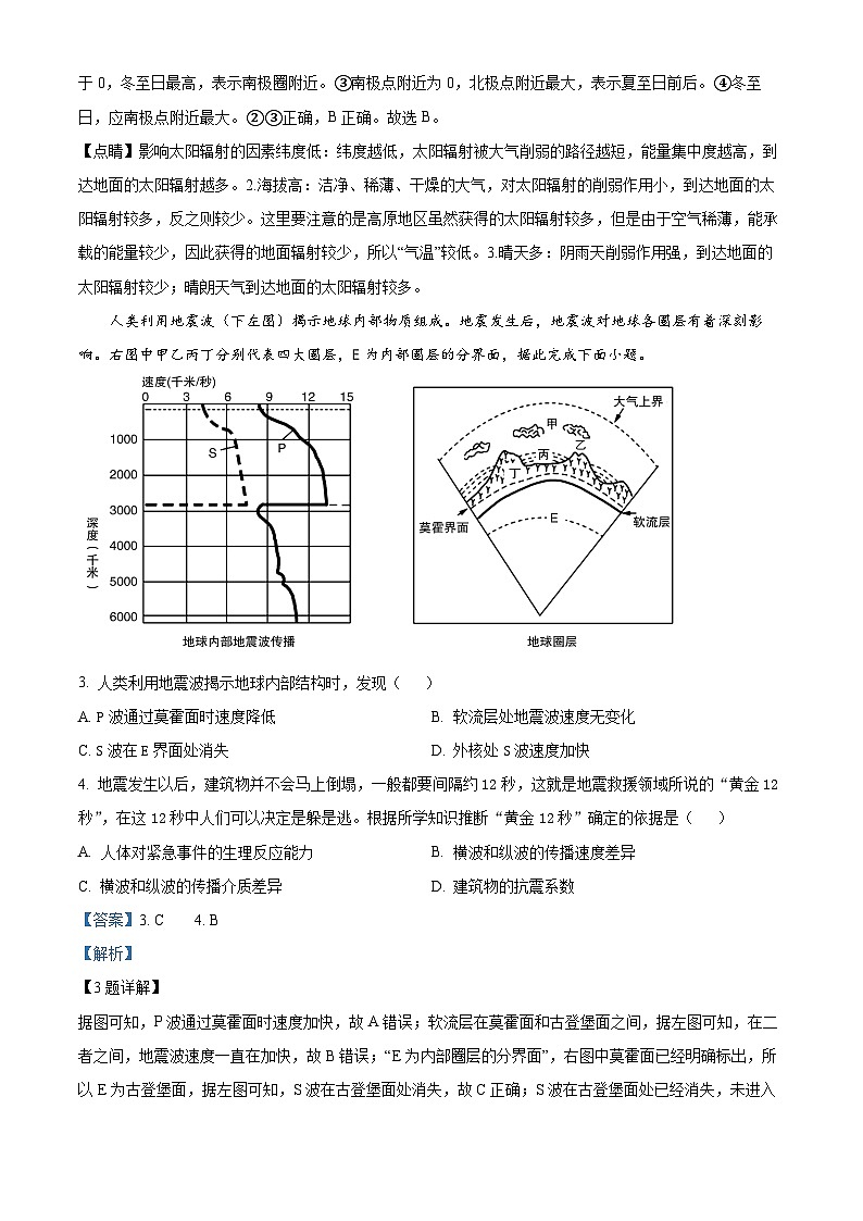 福建省莆田市涵江区莆田锦江中学2023-2024学年高一下学期3月月考地理试题（解析版）第2页