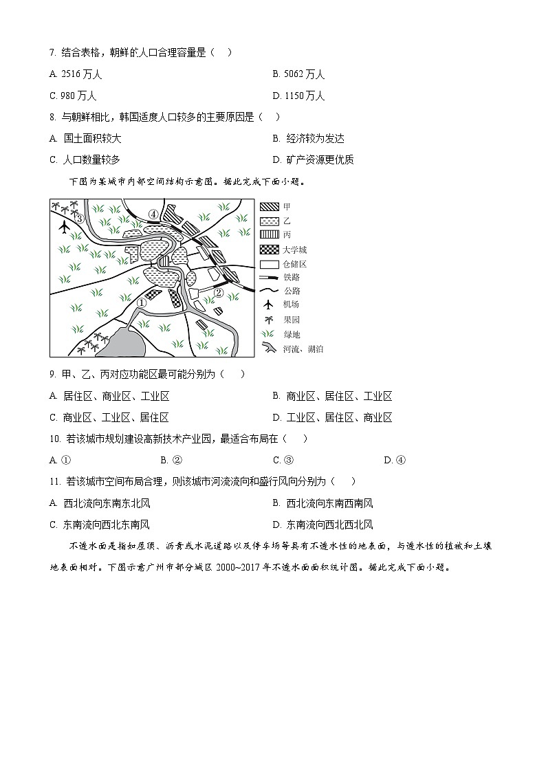 河北省沧州市沧州十校2023-2024学年高一下学期3月联考地理试题（原卷版+解析版）03