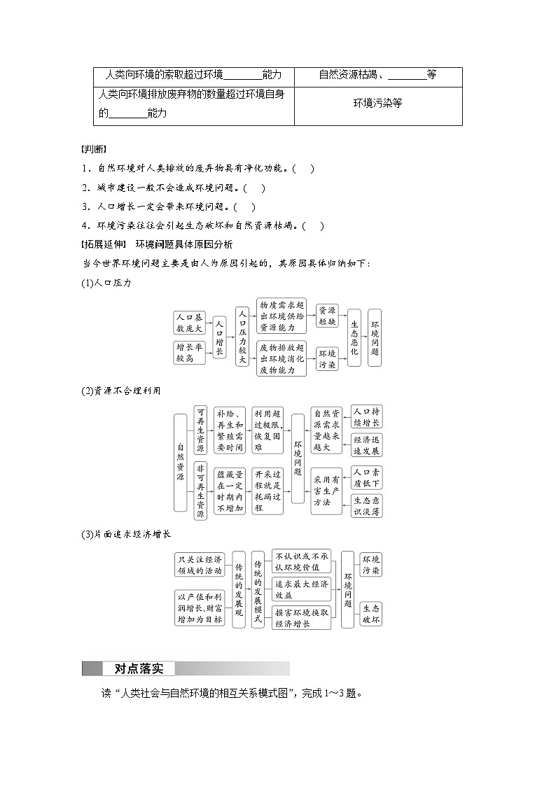 第五章 环境与发展  第一节  人类面临的主要环境问题 学案（含答案）-2024春高中地理必修2（人教版）02