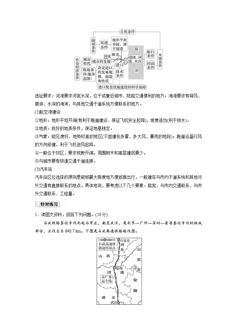 第四章  交通运输布局与区域发展  第一节　微专题5　交通线、点区位条件评价 课时练（含答案）-2024春高中地理必修2（人教版）第2页