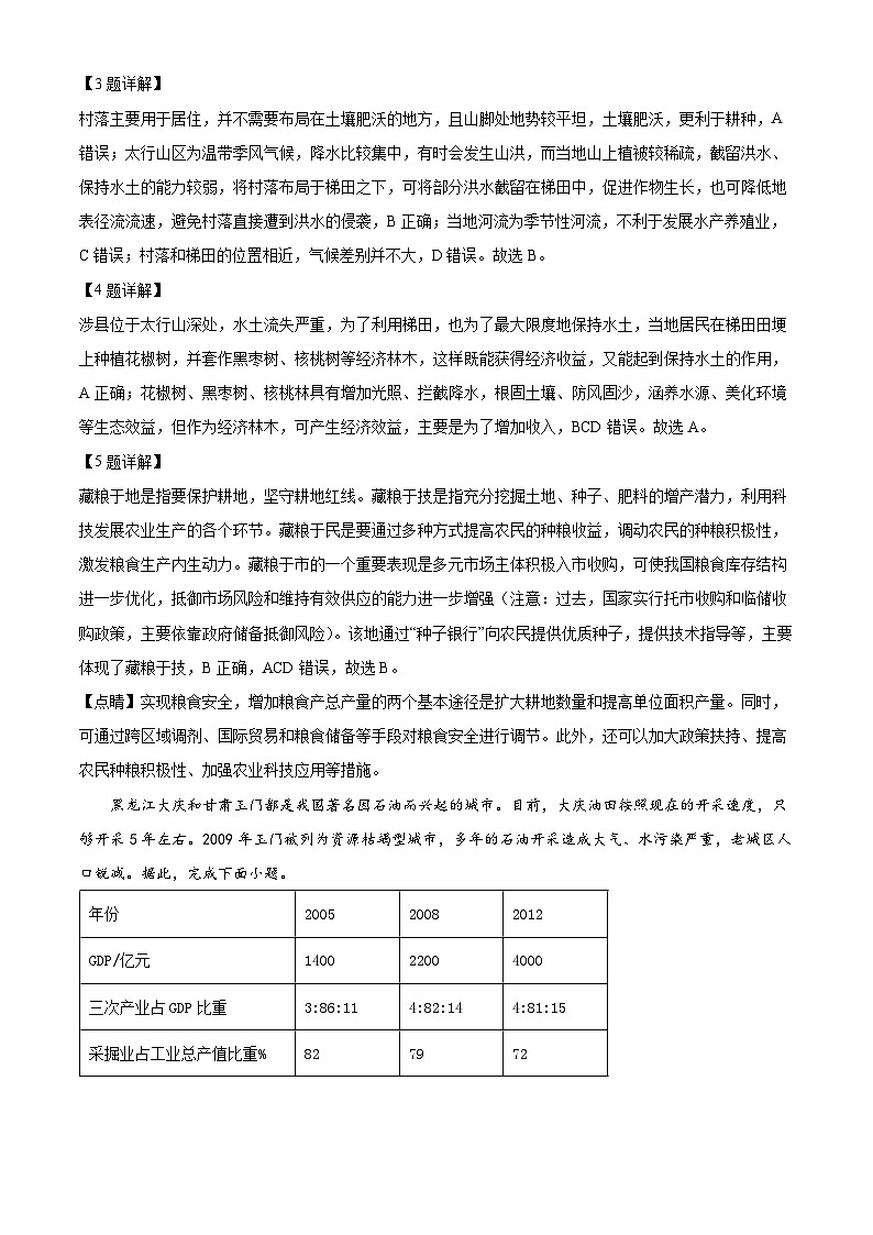 江西省宜春市丰城中学2023-2024学年高二下学期3月月考地理试题（原卷版+解析版）03