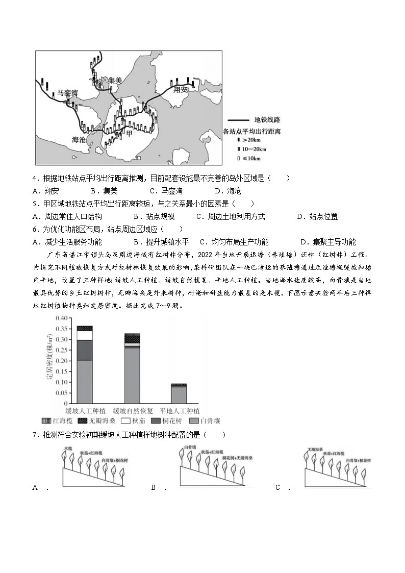 湖南省长沙市长郡中学2023-2024学年高三下学期二模地理试卷（Word版附解析）02