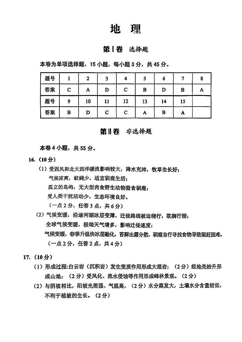 2024四校（中学、海口一中、文昌中学、嘉积中学）高三下学期一模试题地理含答案01