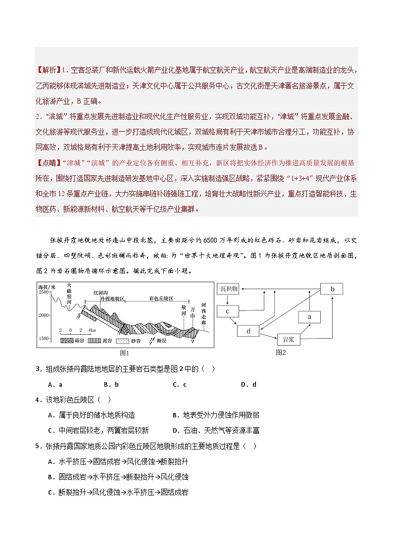2024年高考第二次模拟考试：地理（天津卷）（解析版）第2页