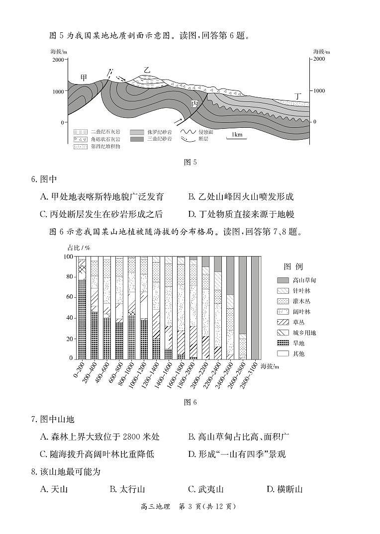 2024届北京市东城区高三一模地理试题03