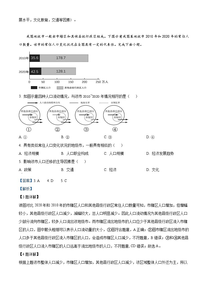 江苏省连云港市灌南县两灌联考2023-2024学年高一下学期3月月考地理试题（原卷版+解析版）02