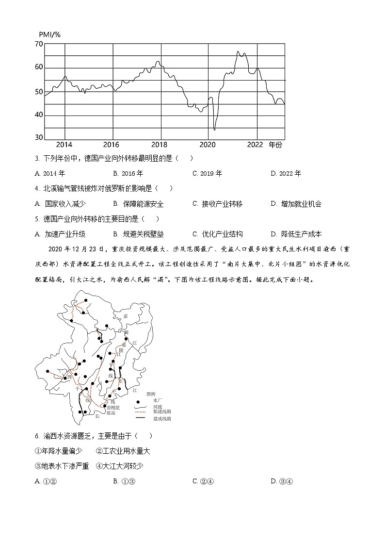 新疆阿克苏库车市第二中学2023-2024学年高二下学期3月考试地理试题（原卷版）第2页