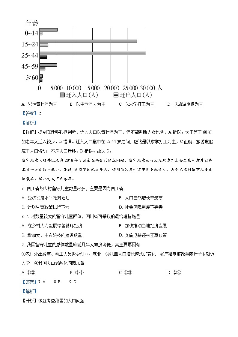湖南省长沙市德成学校2023-2024学年高一下学期3月月考地理试题（原卷版+解析版）03