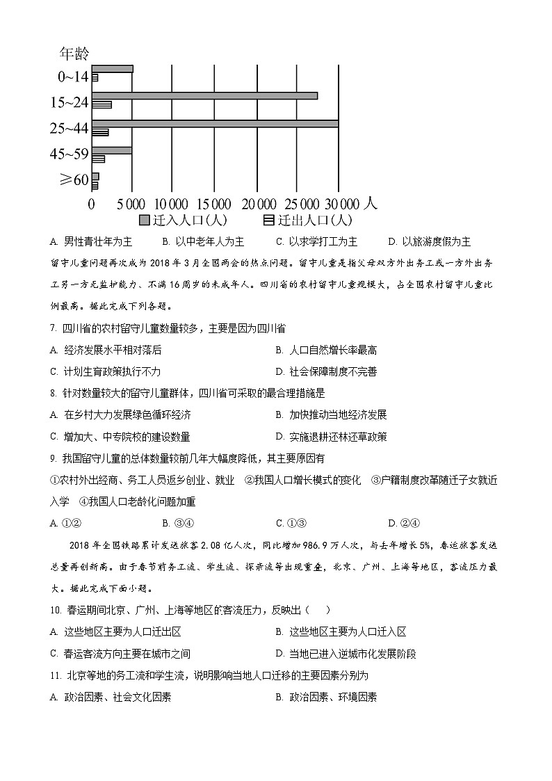 湖南省长沙市德成学校2023-2024学年高一下学期3月月考地理试题（原卷版+解析版）02