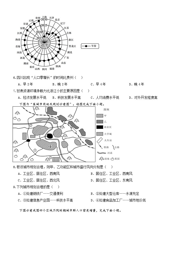 河南省郑州市中牟县第一高级中学2023-2024学年高一下学期4月月考地理试题02