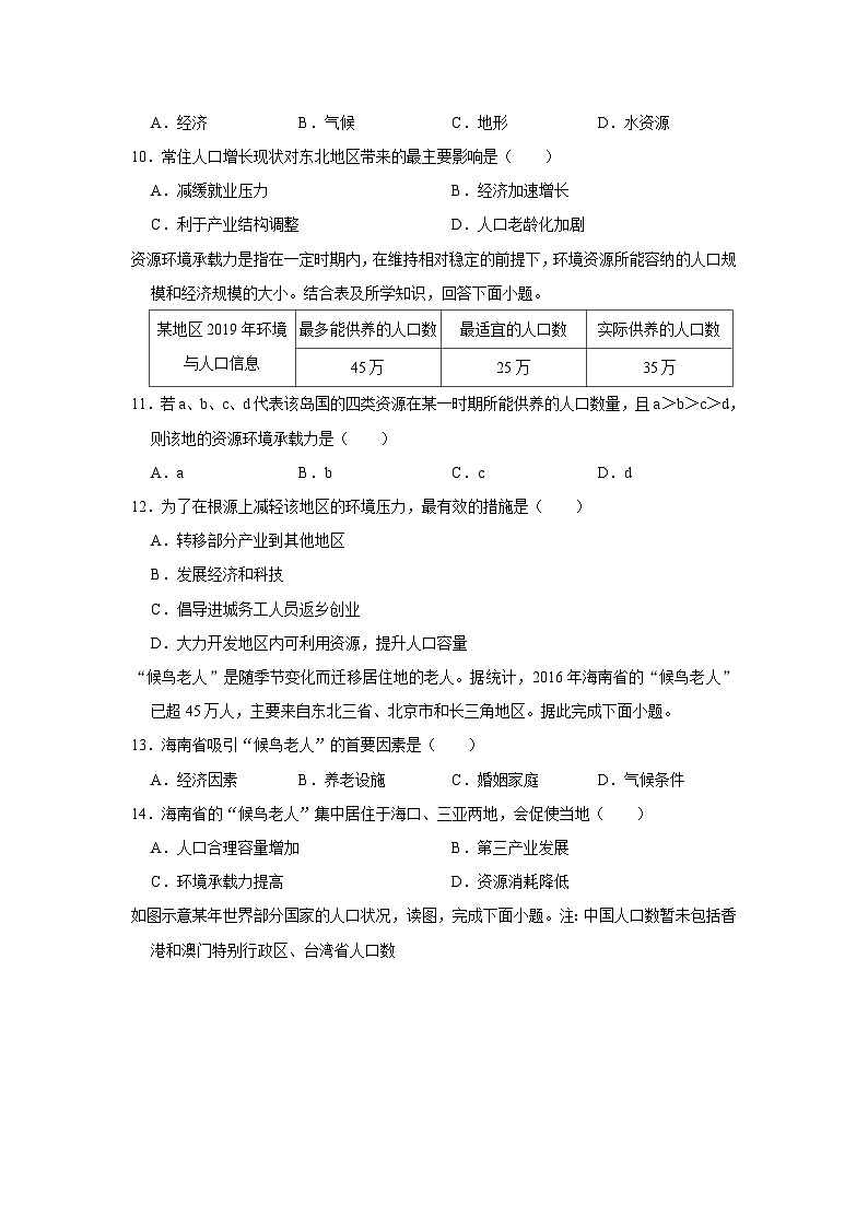 2022-2023学年广东省深圳中学高一（下）期中地理试卷03