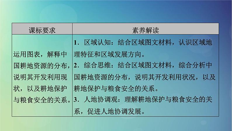 2025高考地理一轮总复习第4部分资源环境与国家安全第18章资源安全与国家安全第2讲中国的耕地资源与粮食安全课件03