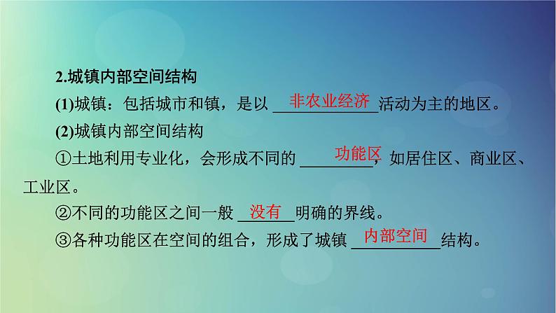 2025高考地理一轮总复习第2部分人文地理第9章乡村和城镇第1讲乡村和城镇空间结构地域文化与城乡景观课件06