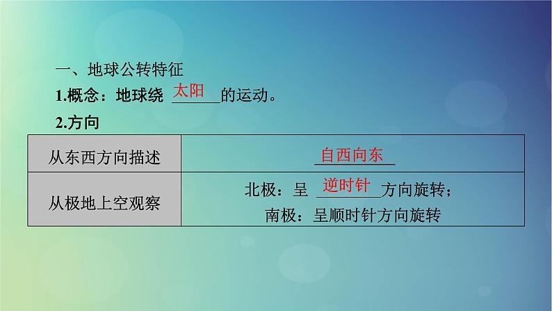 2025高考地理一轮总复习第1部分自然地理第2章宇宙中的地球第4讲地球公转及其地理意义课件05