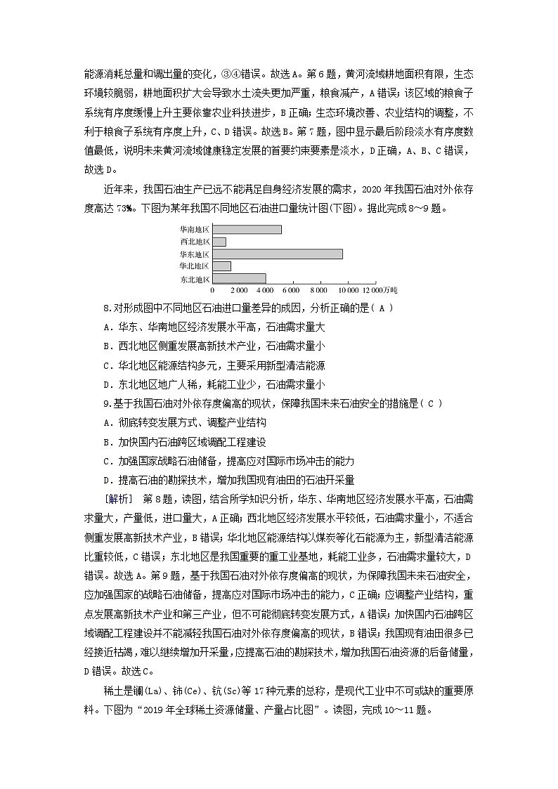 2025高考地理一轮总复习第4部分资源环境与国家安全第18章资源安全与国家安全第1讲资源安全对国家安全的影响中国能源安全提能训练第3页