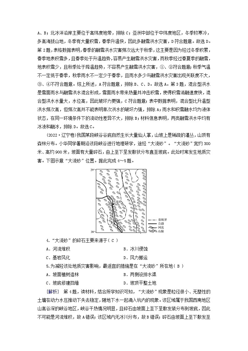 2025高考地理一轮总复习真题专练7自然灾害02