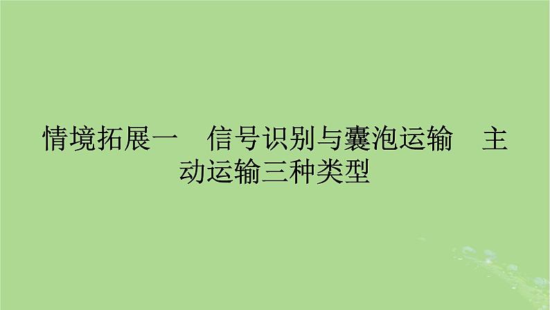 2025版高考生物一轮总复习必修1情境拓展1信号识别与囊泡运输主动运输三种类型课件第1页