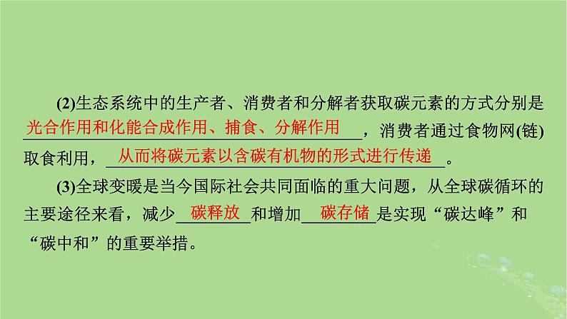 2025版高考生物一轮总复习选择性必修2情境拓展8森林碳汇生态浮床和垃圾分类课件04